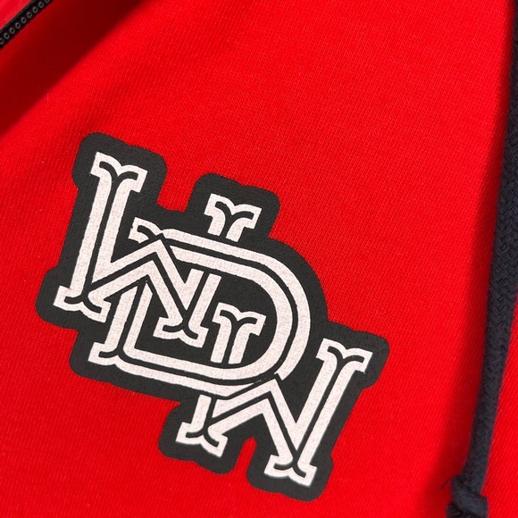 Disney Parks Walt Disney World Red Mens XL Hooded Sweatshirt Full Zip Jacket - Picture 3 of 7